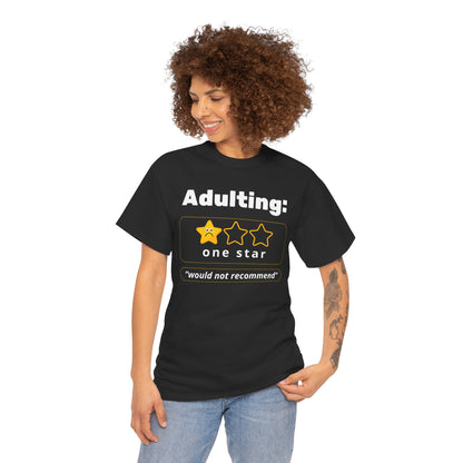 Unisex Heavy Cotton Tee – Adulting: One Star (Would Not Recommend)