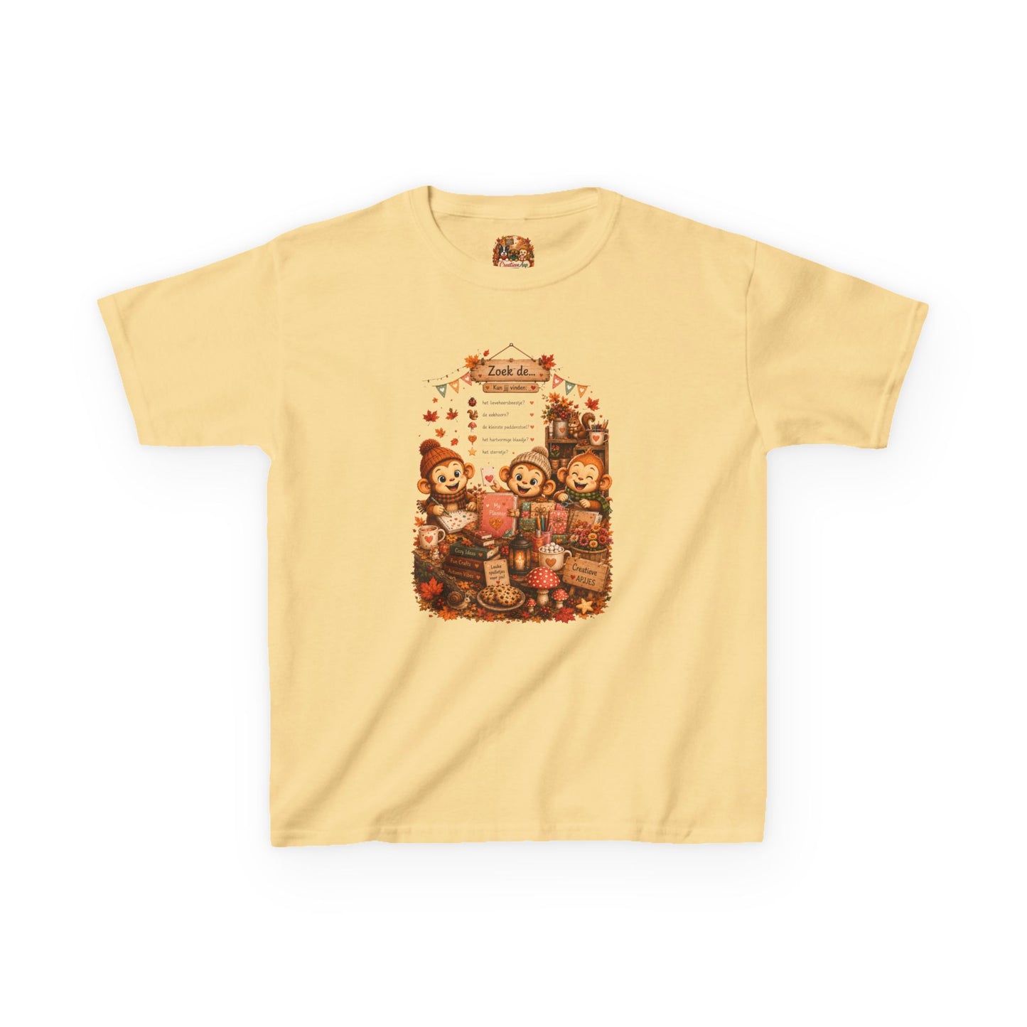 Creatieve Aapjes Herfstspel Kinder T-shirt | Herfst 2026 | Creatieve Aap
