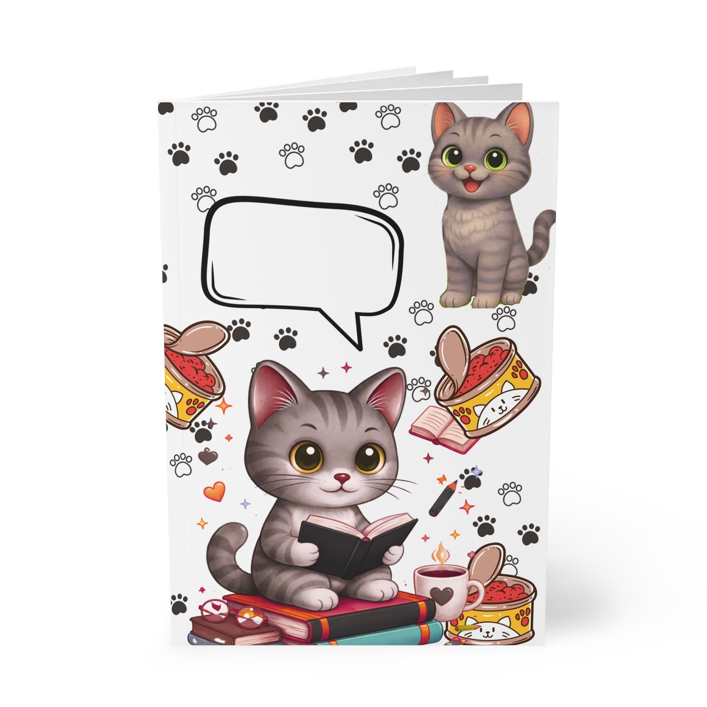 Shelby A5 Notitieboek – Kawaii Kat – Gelinieerd Schrift – 150 Pagina's
