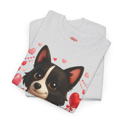 Valentijn Shirt Nikita – Liefdevolle Hond met Hartjes | Unisex T-shirt