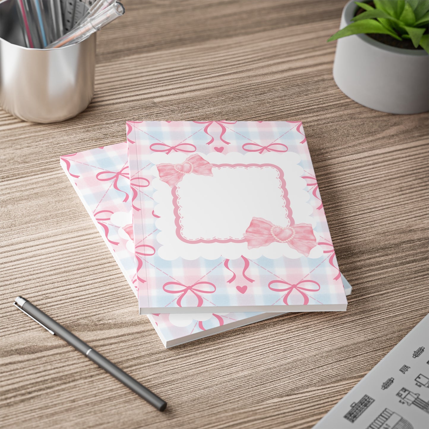 Kawaii Strikjes A5 Notitieboek – Pastel Roze – Gelinieerd – 150 Pagina's