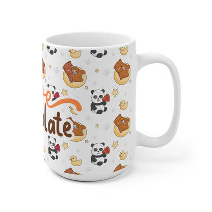 Mok “Love Chocolate” met Panda & Teddybeer Design – 325 ml & 440 ml Printify