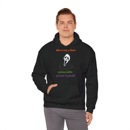 Unisex Heavy Blend™ Hooded Sweatshirt – The Scary Face When Bills Aren’t Paid Hoodie