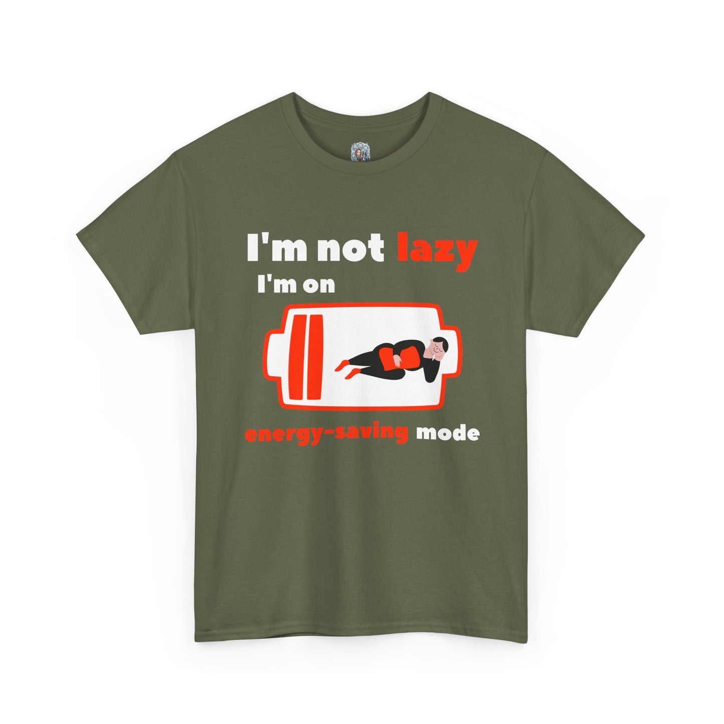 Unisex Heavy Cotton Tee – I’m Not Lazy, I’m on Energy-Saving Mode