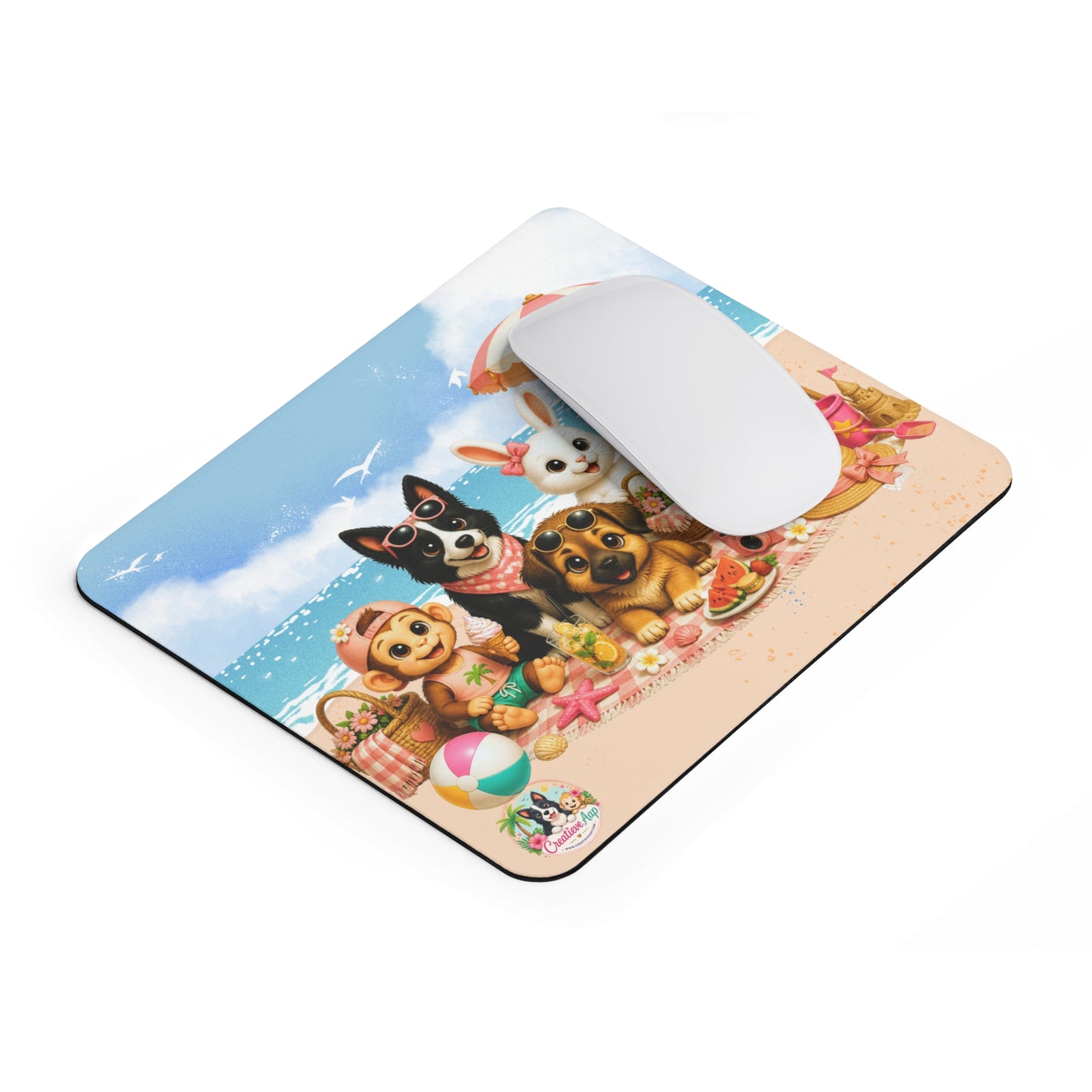 Zomer Mood Muismat | Creatieve Aap Karakters Mousepad | Kawaii Strand Bureau Accessoire