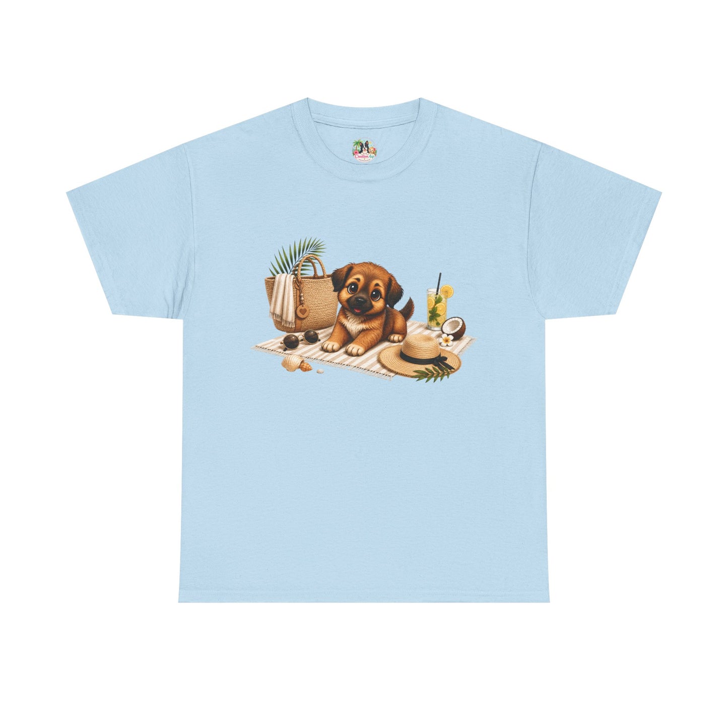 Novi Zomer T-Shirt Volwassenen – Kawaii Puppy Strand Shirt | Creatieve Aap