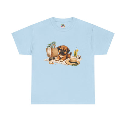 Novi Zomer T-Shirt Volwassenen – Kawaii Puppy Strand Shirt | Creatieve Aap
