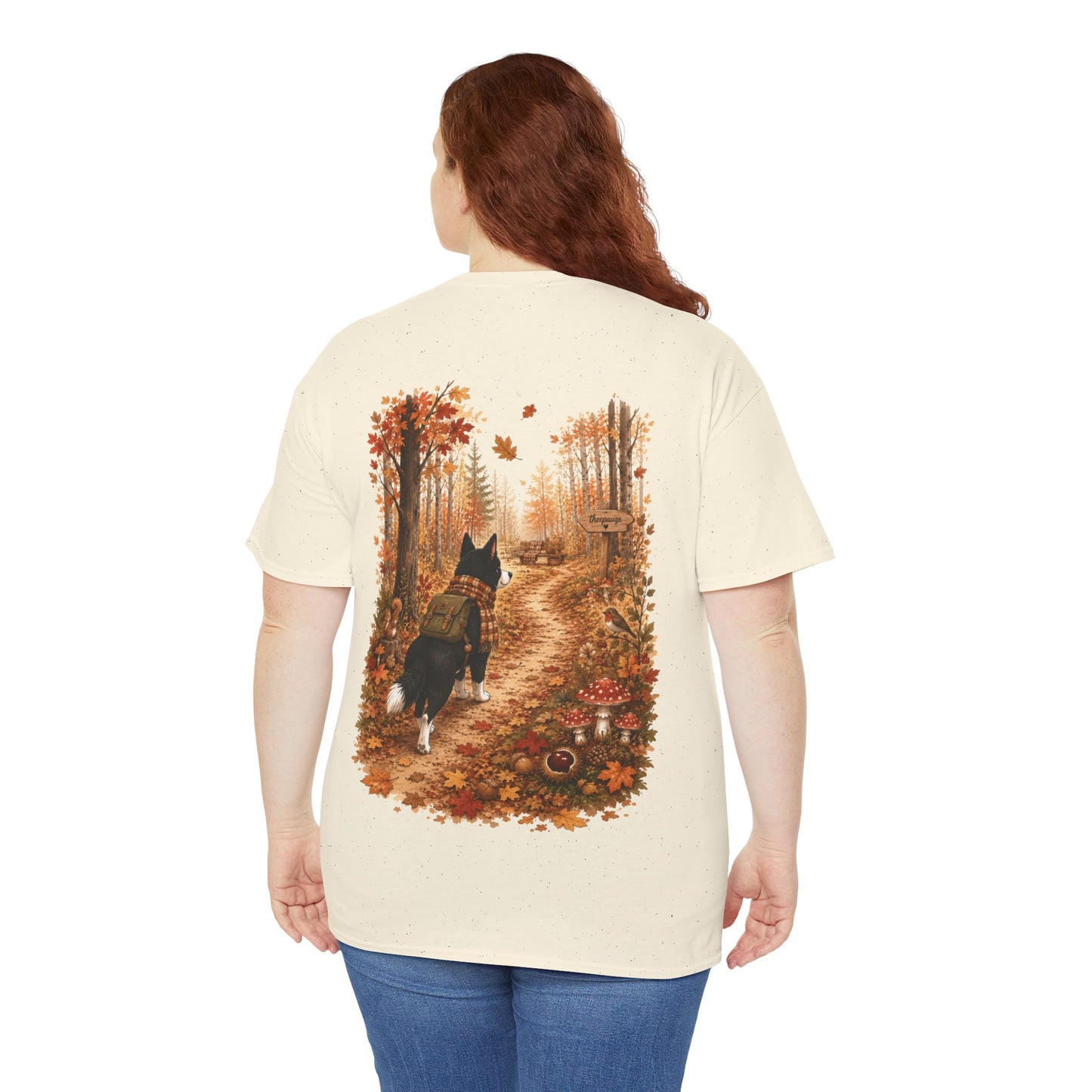 Nikita Forest Mood Herfst T-Shirt – Unisex Dubbelzijdig Bedrukt | Herfst Wandeling Shirt | Gildan 5000