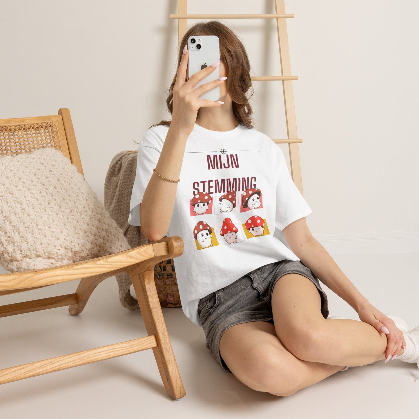 Mijn Stemming Herfst T-Shirt – Unisex Funny Paddenstoel Shirt | Enkelzijdig Bedrukt | Gildan 5000