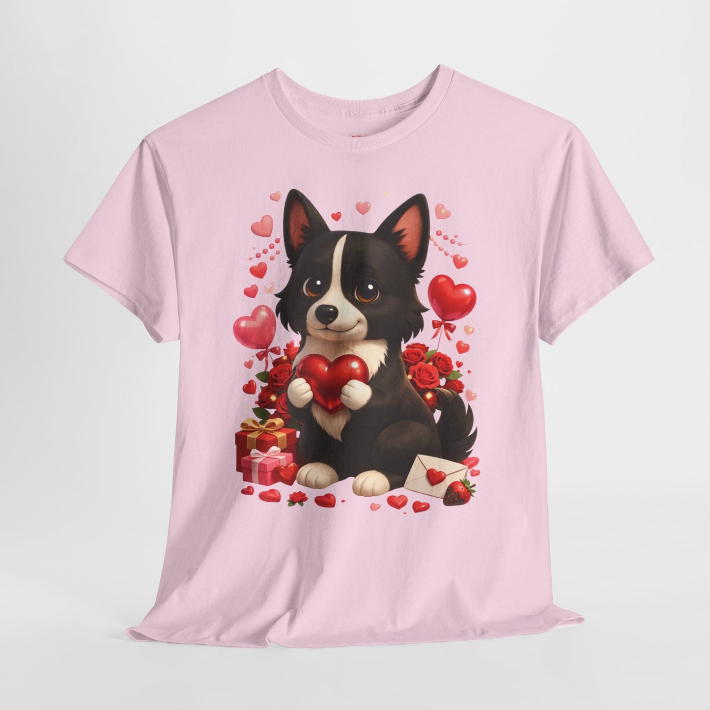 Valentijn Shirt Nikita – Liefdevolle Hond met Hartjes | Unisex T-shirt