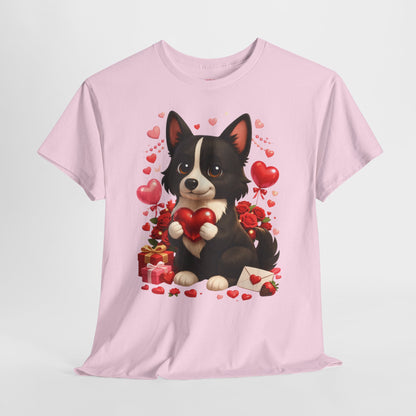 Valentijn Shirt Nikita – Liefdevolle Hond met Hartjes | Unisex T-shirt