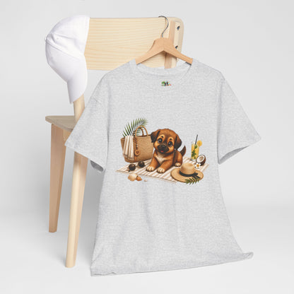 Novi Zomer T-Shirt Volwassenen – Kawaii Puppy Strand Shirt | Creatieve Aap