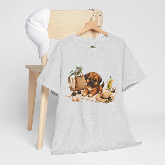 Novi Zomer T-Shirt Volwassenen – Kawaii Puppy Strand Shirt | Creatieve Aap