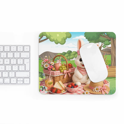 Maggie Picknick Muismat | Kawaii Bunny Mousepad | Cozy Bureau Accessoire | Creatieve Aap