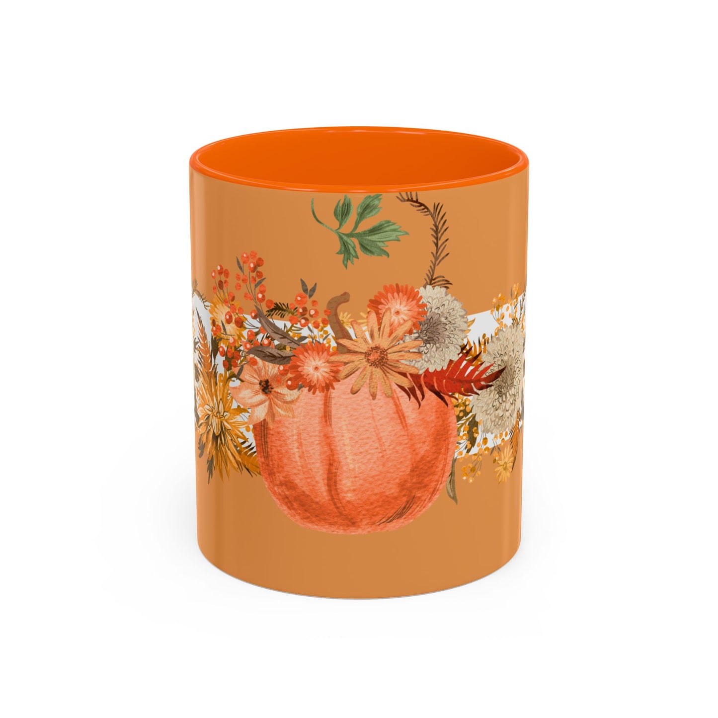 Herfst Pompoen Mok 330 ml | Keramische Koffie- en Theemok | Pompoen & Bloemen Design | Herfst Collectie 2026