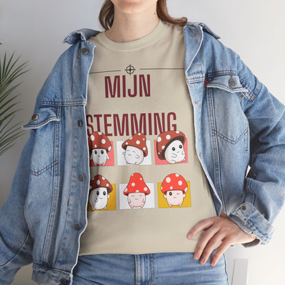 Mijn Stemming Herfst T-Shirt – Unisex Funny Paddenstoel Shirt | Enkelzijdig Bedrukt | Gildan 5000