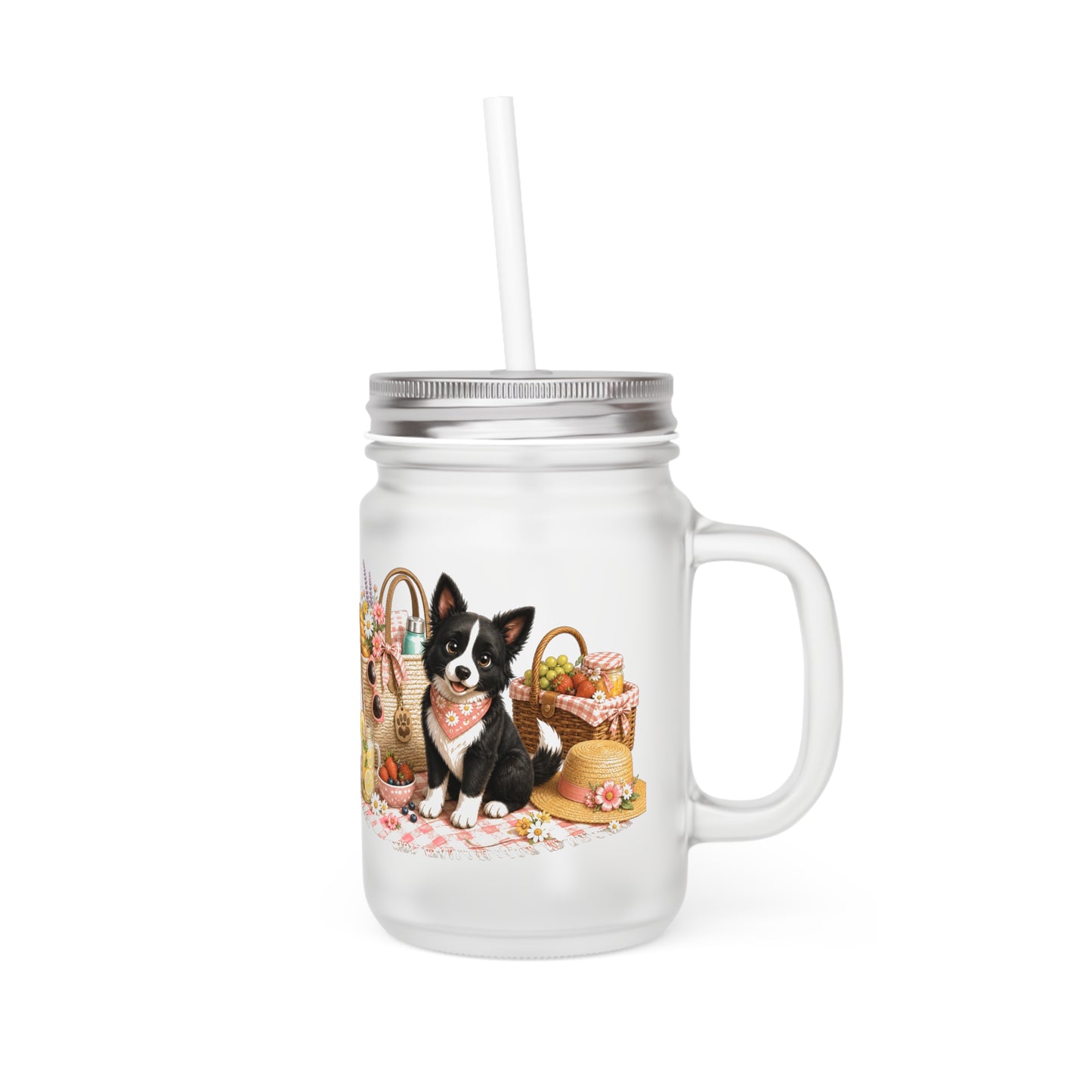 Bloom en Relax Mason Jar met Rietje – Nikita Zomer Drinkglas 350 ml