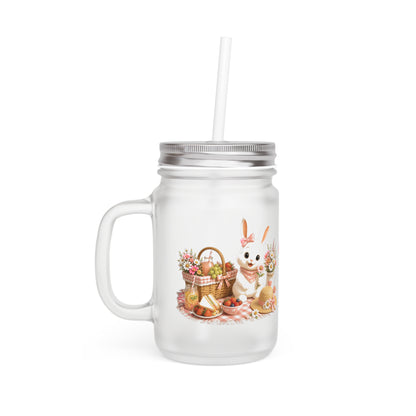 Daisy Days Mason Jar met Rietje – Maggie Zomer Drinkglas 350 ml