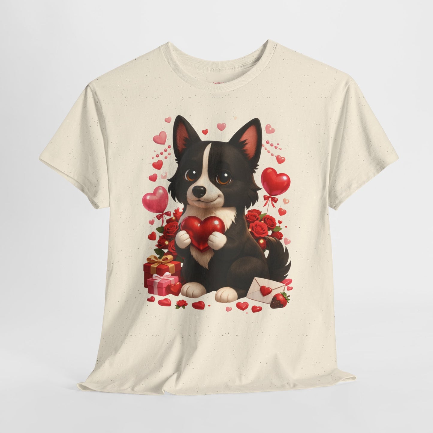 Valentijn Shirt Nikita – Liefdevolle Hond met Hartjes | Unisex T-shirt