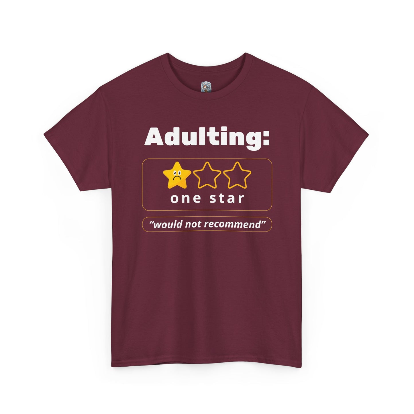Unisex Heavy Cotton Tee – Adulting: One Star (Would Not Recommend)
