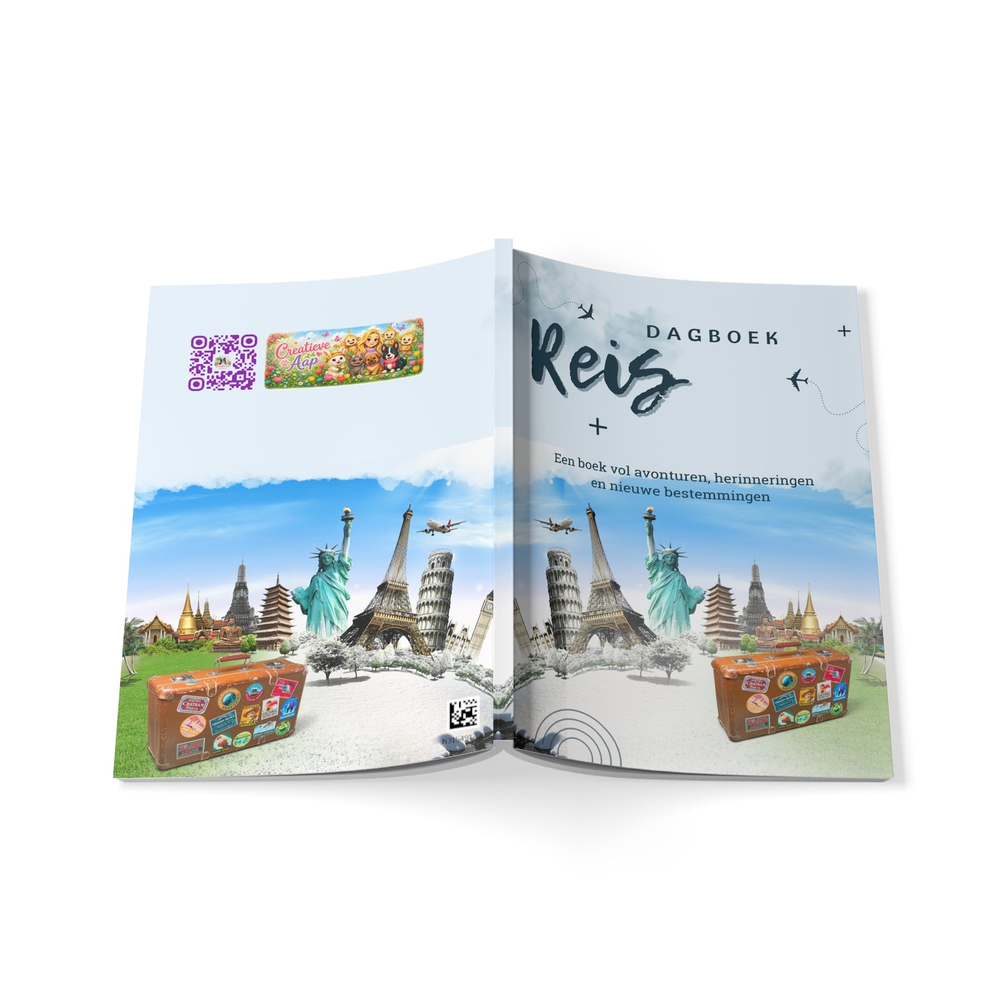 Reis Dagboek Notebook A5 | Travel Journal | Vakantie Dagboek | Bullet Journal | Creatieve Aap