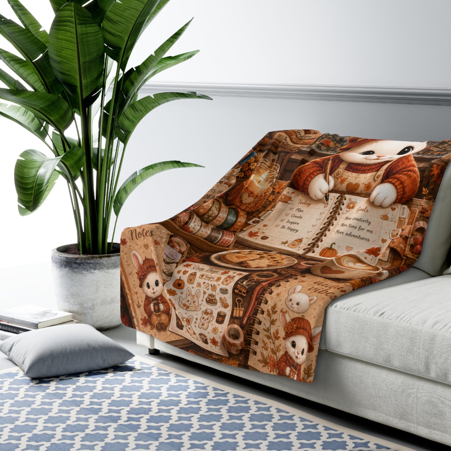 Maggie Cozy Planning Sherpa Fleece Blanket | Herfst 2026 | Creatieve Aap