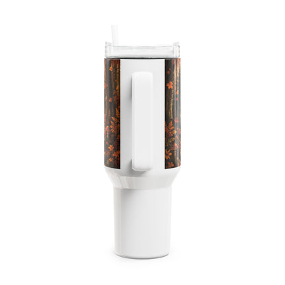 Nikita Warme Wandeling Herfst Tumbler 1,18 Liter – Dubbelwandige RVS Thermobeker met Rietje | Creatieve Aap