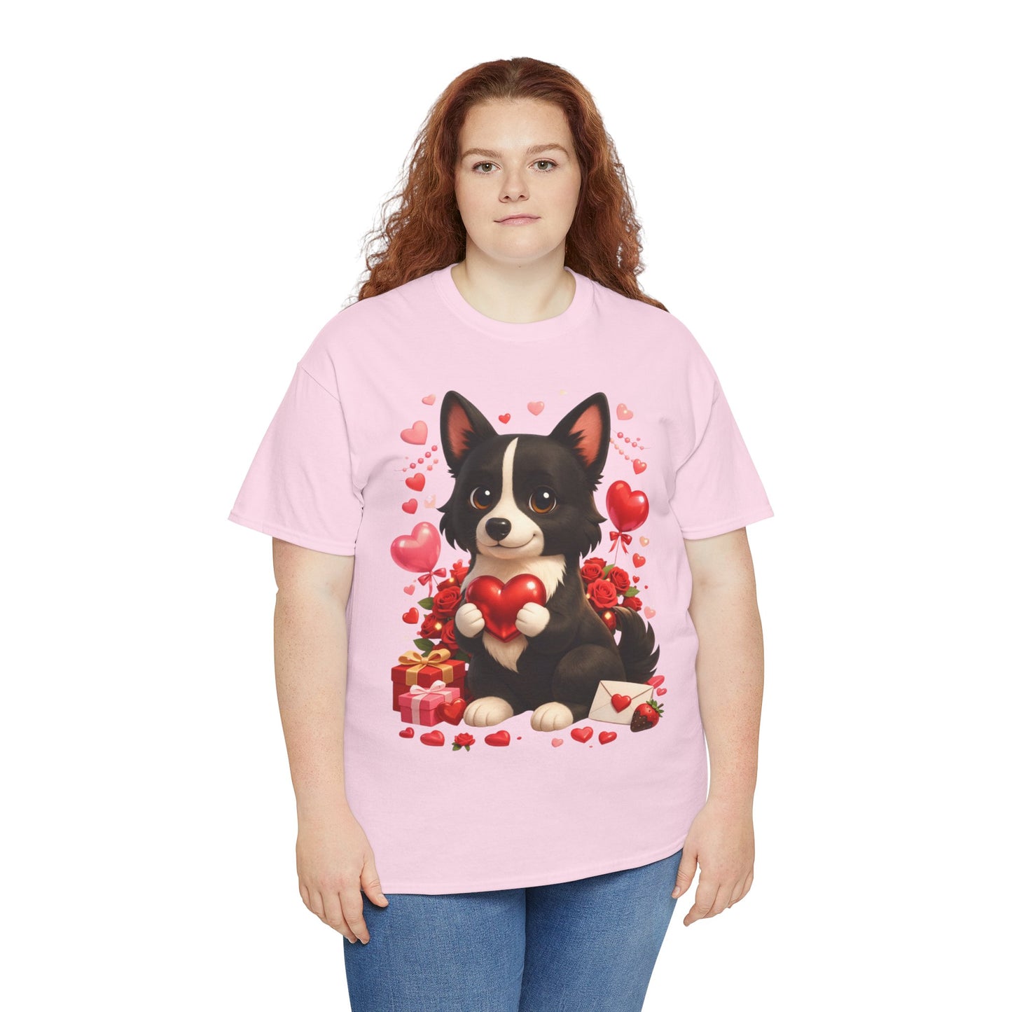 Valentijn Shirt Nikita – Liefdevolle Hond met Hartjes | Unisex T-shirt