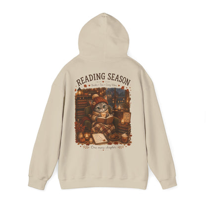 Shelby Reading Season Hoodie – Unisex Cozy Herfst Hoodie | Katten Hoodie | Gildan 18500
