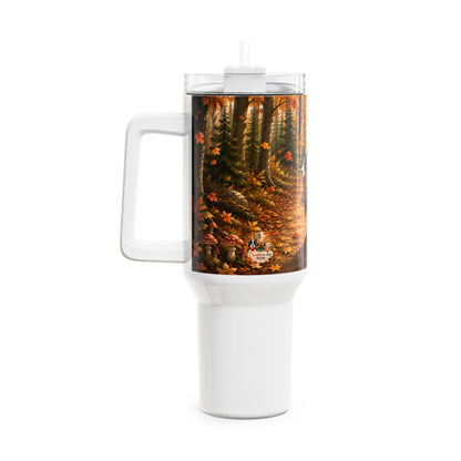 Nikita Warme Wandeling Herfst Tumbler 1,18 Liter – Dubbelwandige RVS Thermobeker met Rietje | Creatieve Aap