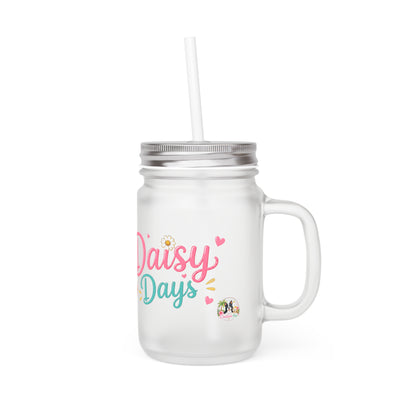 Daisy Days Mason Jar met Rietje – Maggie Zomer Drinkglas 350 ml