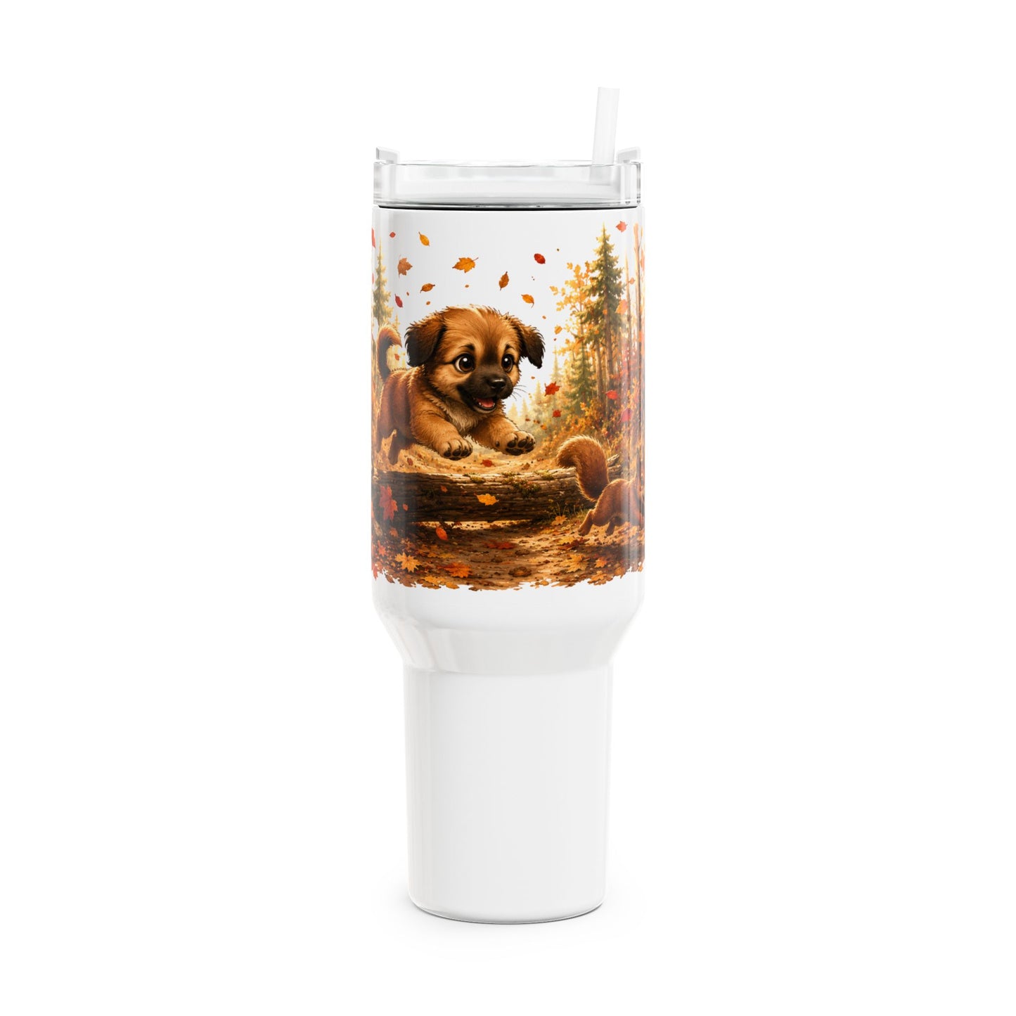 Novi Leaf Chaser Herfst Tumbler 1,18 Liter | Dubbelwandige RVS Thermobeker met Rietje | Creatieve Aap