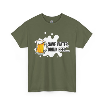 Unisex Unisex Heavy Cotton Tee – Save Water, Drink Beer