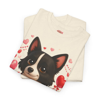 Valentijn Shirt Nikita – Liefdevolle Hond met Hartjes | Unisex T-shirt