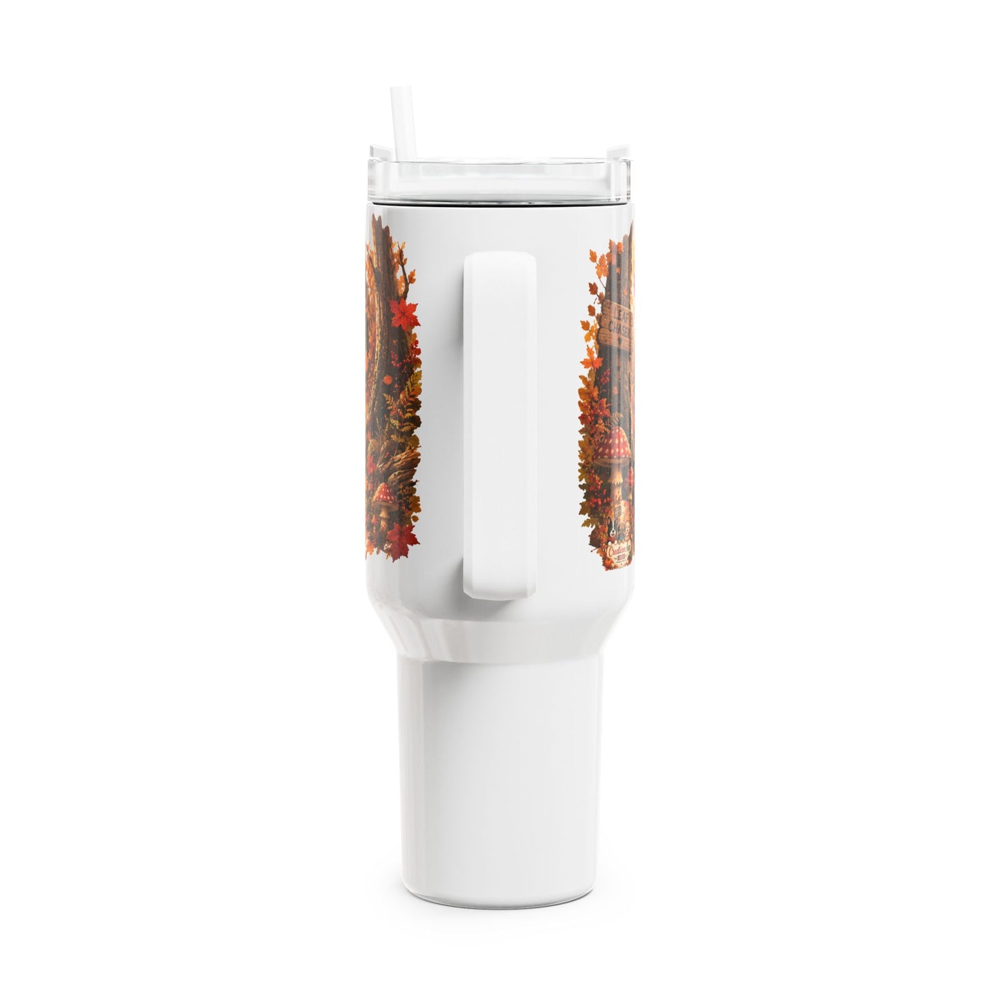 Novi Leaf Chaser Herfst Tumbler 1,18 Liter | Dubbelwandige RVS Thermobeker met Rietje | Creatieve Aap