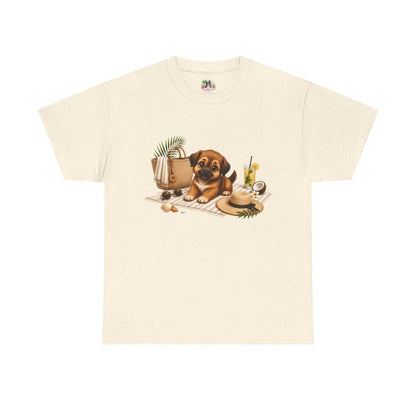 Novi Zomer T-Shirt Volwassenen – Kawaii Puppy Strand Shirt | Creatieve Aap