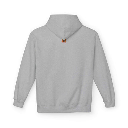 Humor dit wordt lachen hoodie Sporty Grey achterkant. Capuchon met op rug bovenin klein Branding Logo Creatieve Aap