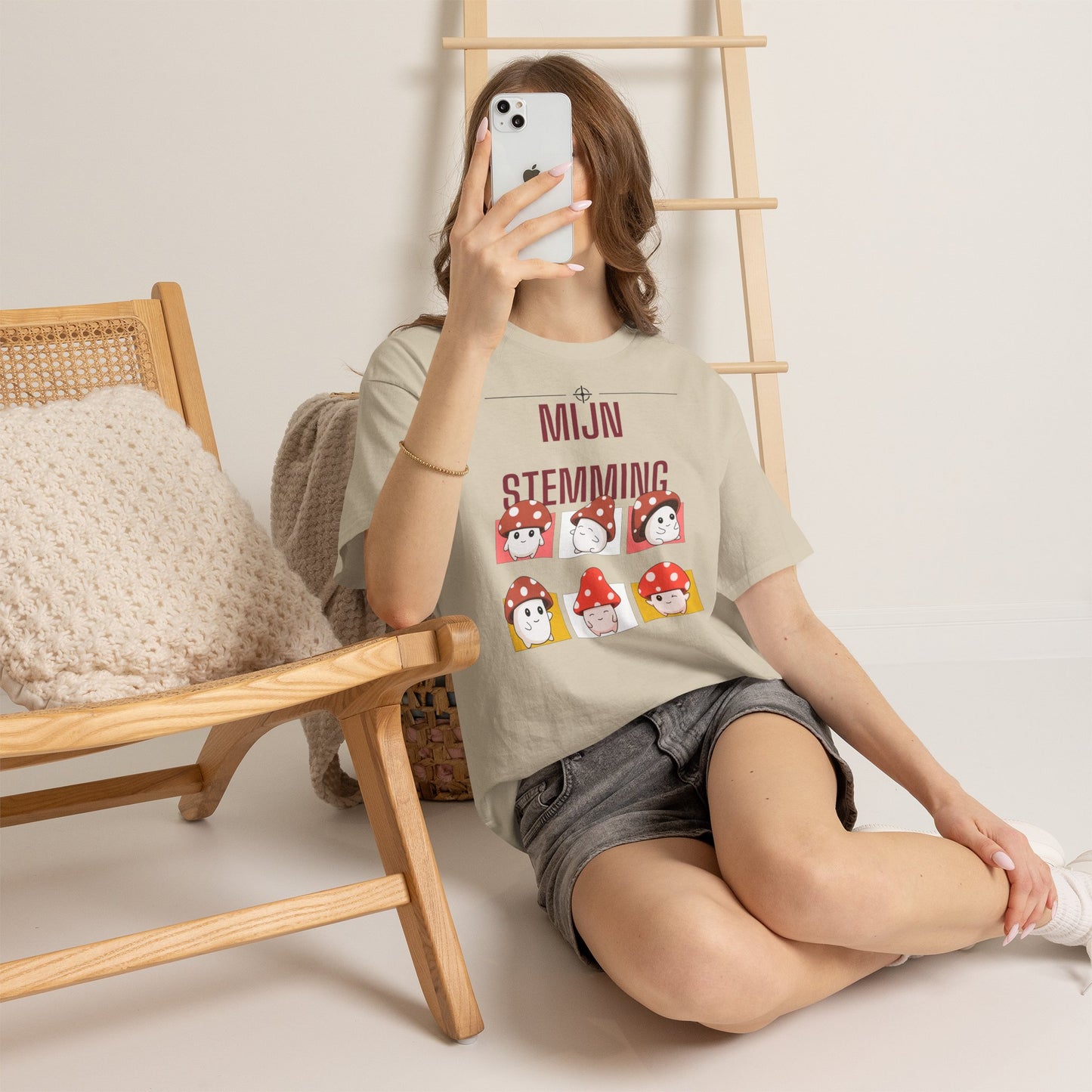 Mijn Stemming Herfst T-Shirt – Unisex Funny Paddenstoel Shirt | Enkelzijdig Bedrukt | Gildan 5000