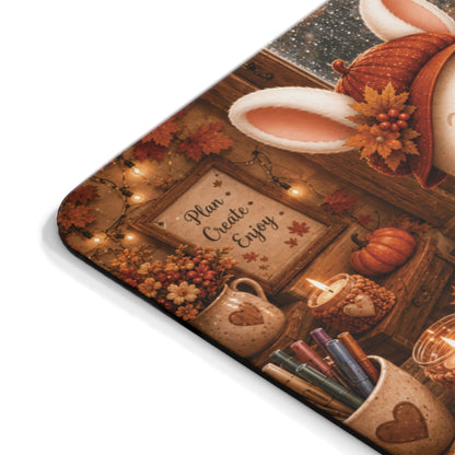 Maggie Cozy Planning Herfst Muismat | Neopreen Bureauonderlegger | Creatieve Aap Herfstcollectie 2026