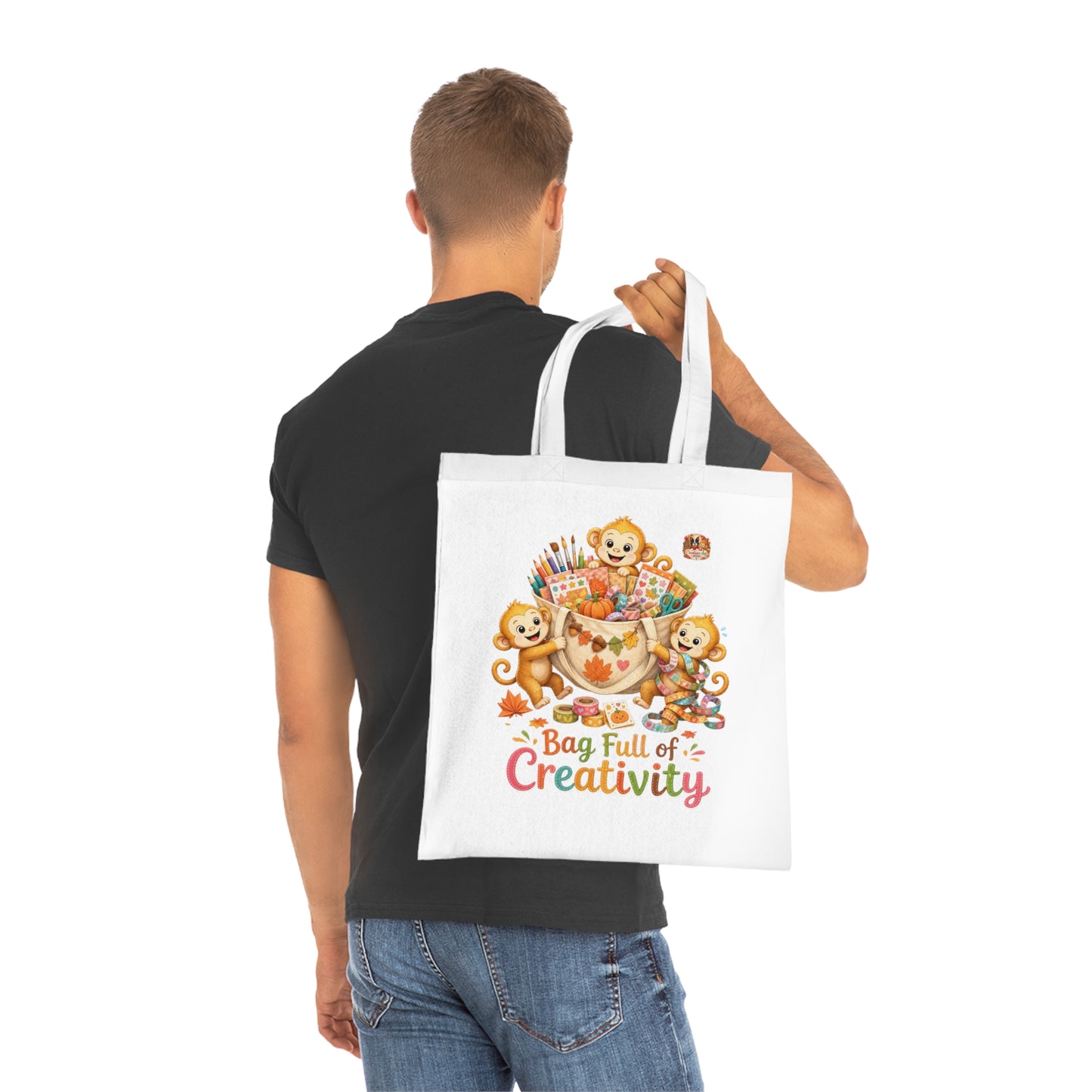 Creatieve Aapjes – Bag Full of Creativity Totebag | 100% Katoen | Herfstcollectie 2026