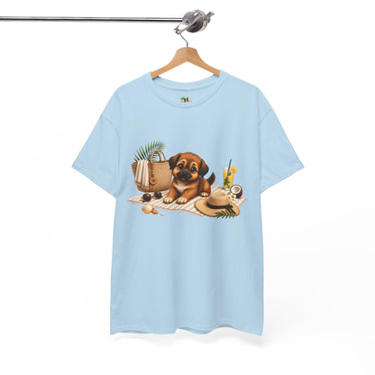 Novi Zomer T-Shirt Volwassenen – Kawaii Puppy Strand Shirt | Creatieve Aap