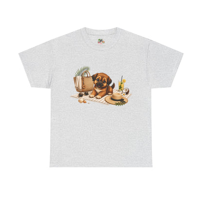 Novi Zomer T-Shirt Volwassenen – Kawaii Puppy Strand Shirt | Creatieve Aap
