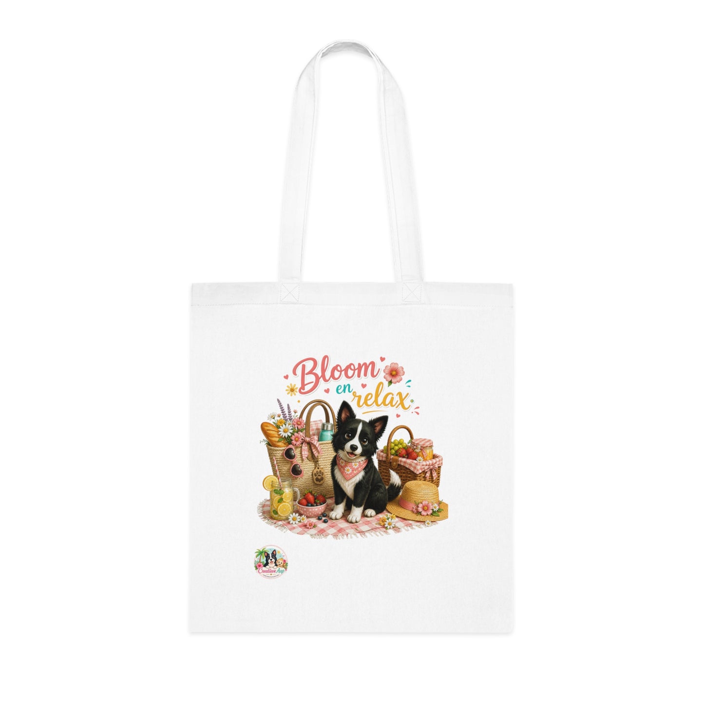 Nikita Bloom en Relax Katoenen Tote Bag – Zomerse Honden Tas | Creatieve Aap