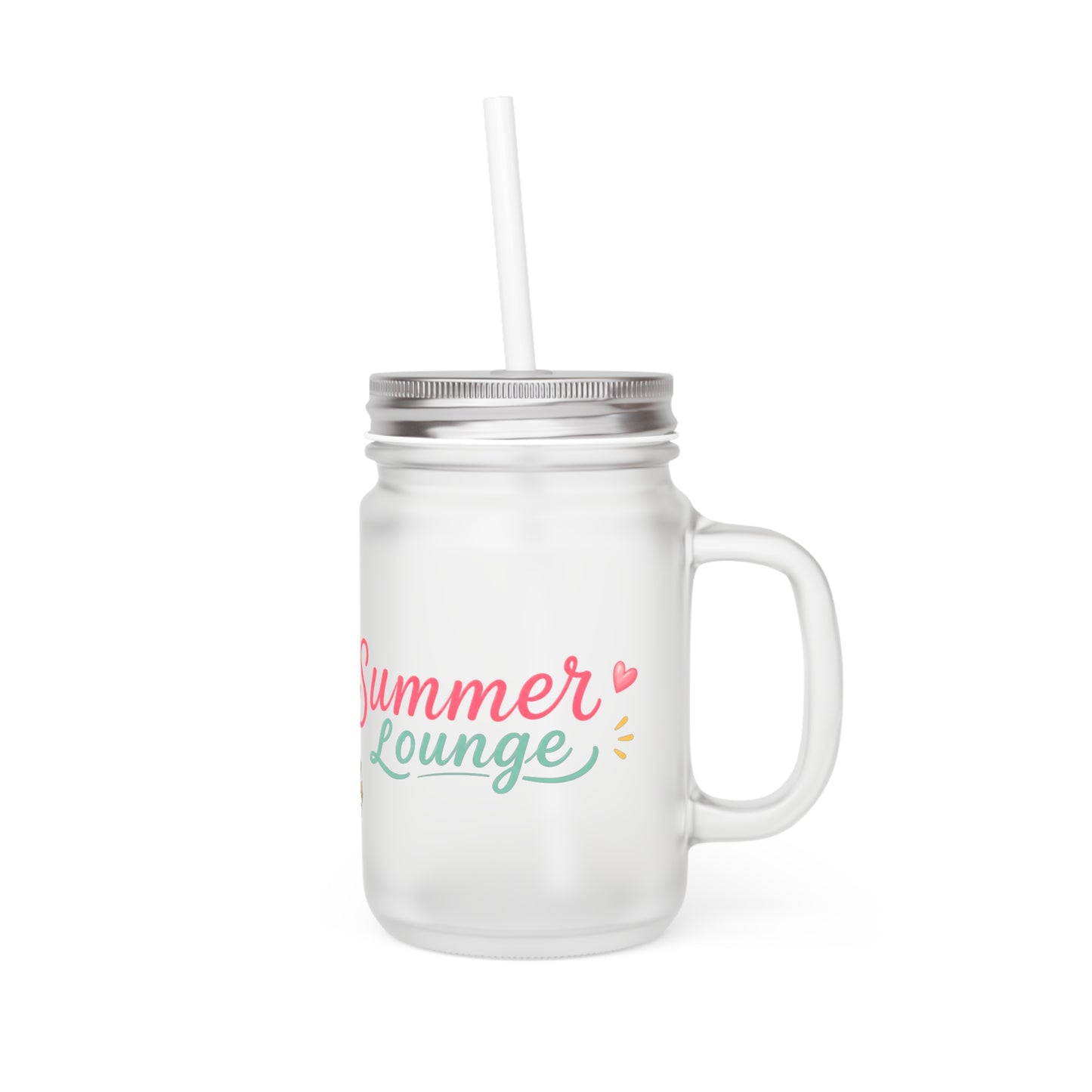 Summer Lounge Shelby Mason Jar met Rietje – Creatieve Aap Drinkglas 350 ml