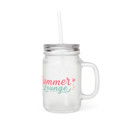 Summer Lounge Shelby Mason Jar met Rietje – Creatieve Aap Drinkglas 350 ml