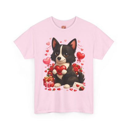Valentijn Shirt Nikita – Liefdevolle Hond met Hartjes | Unisex T-shirt