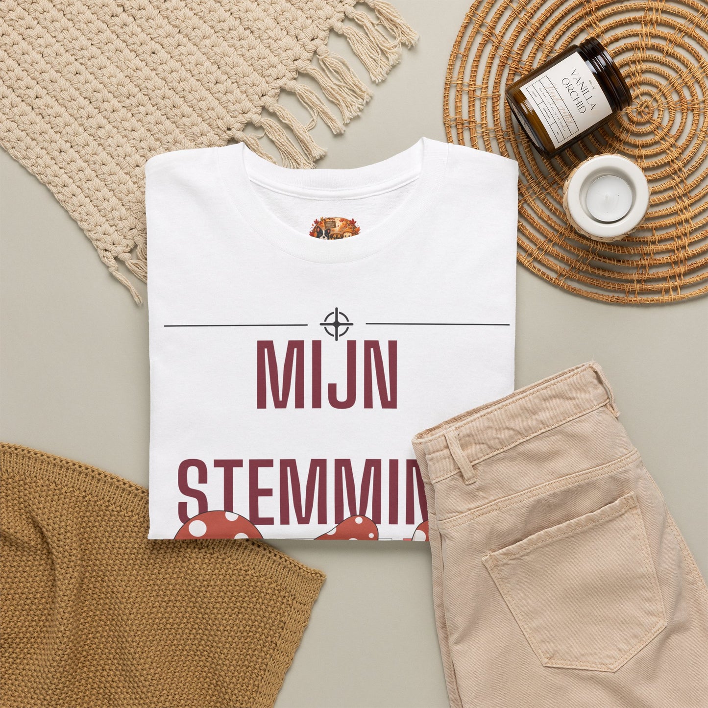 Mijn Stemming Herfst T-Shirt – Unisex Funny Paddenstoel Shirt | Enkelzijdig Bedrukt | Gildan 5000