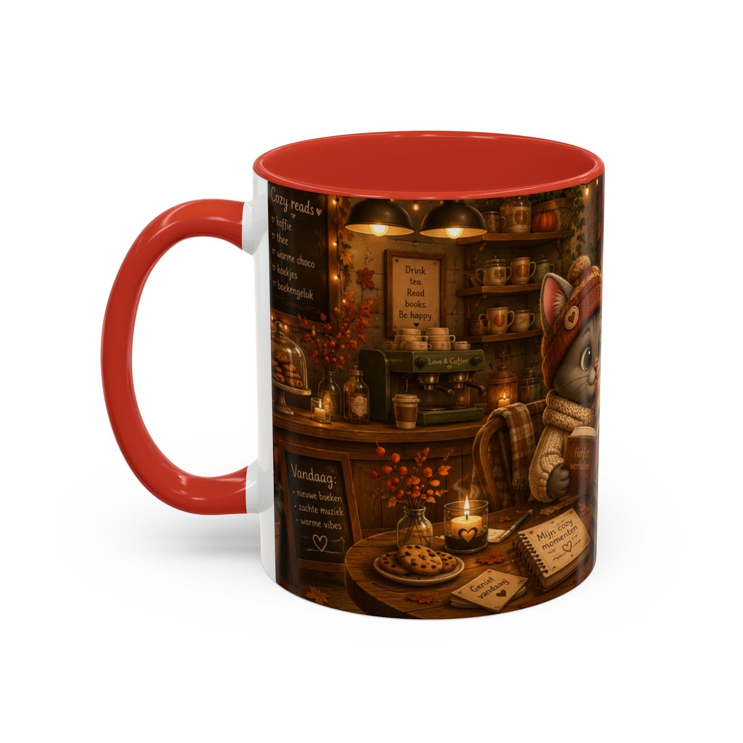 Shelby Cozy Lees Café Mok 330 ml | Keramische Koffie- en Theemok | Creatieve Aap Herfst Collectie 2026