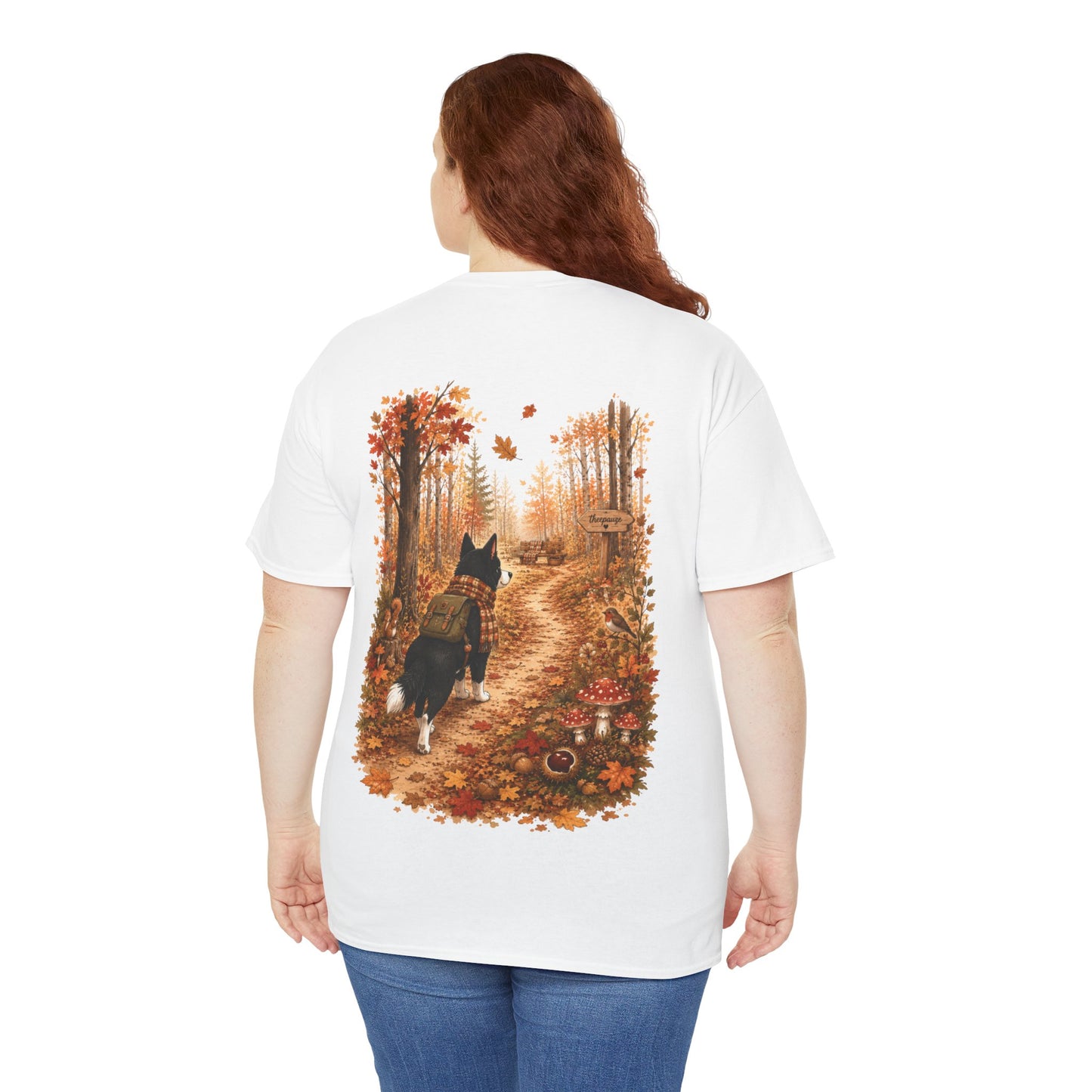 Nikita Forest Mood Herfst T-Shirt – Unisex Dubbelzijdig Bedrukt | Herfst Wandeling Shirt | Gildan 5000