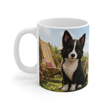Nikita Zomer Mok – Kawaii Hond in Tuin 330ml | Relax & Zonnige Vibes Beker
